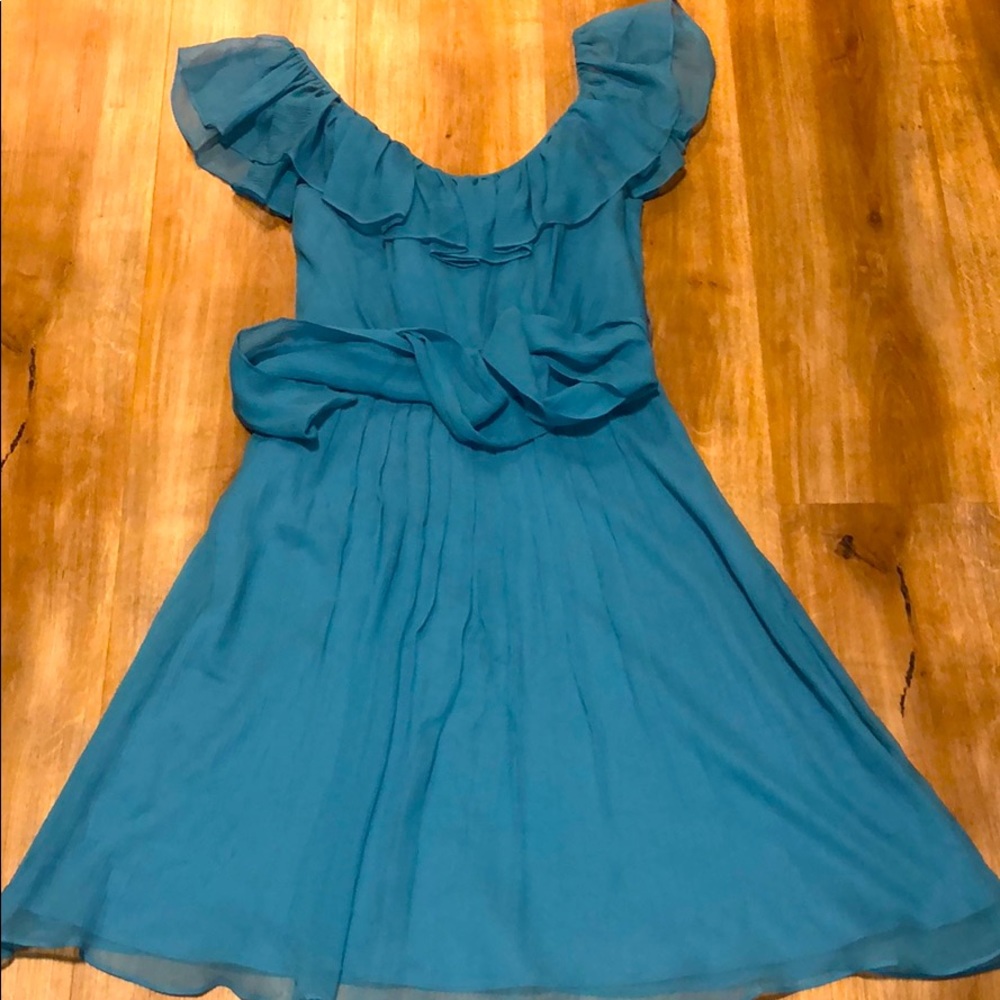 Silk baby blue dress